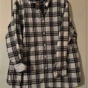 Chaps Men's Plaid Shirt in Black and White